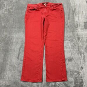 Lucky Brand Jeans Womens 6/28 Red Sweet' N Crop‎ Denim Pockets Logo Preppy Work